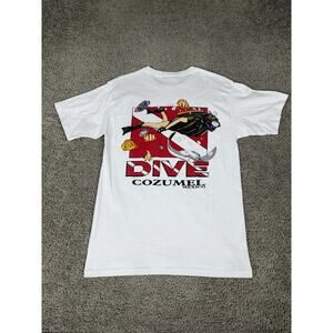 Vintage Cozumel Mexico Scuba Diving Shirt Mens M Ocean Dive Ocean Flag Tee